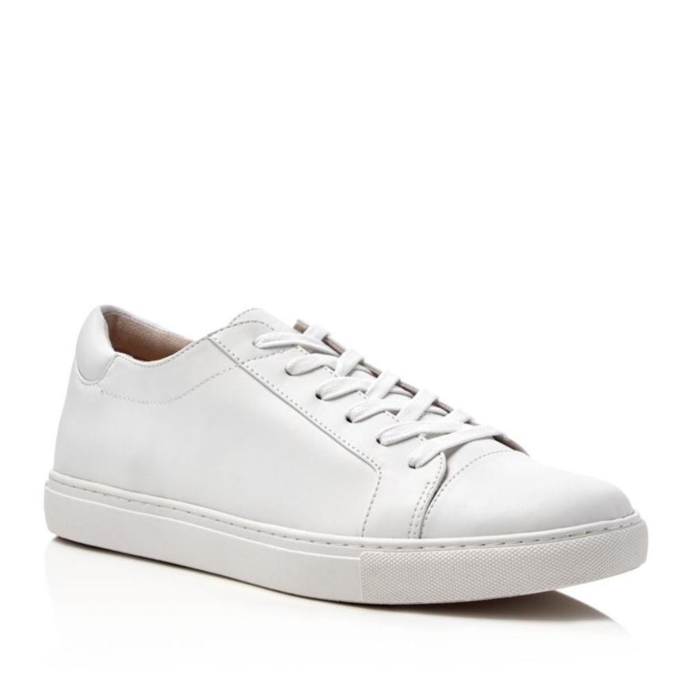 Kenneth Cole White Kam Sneaker w/ Metallic Stripe